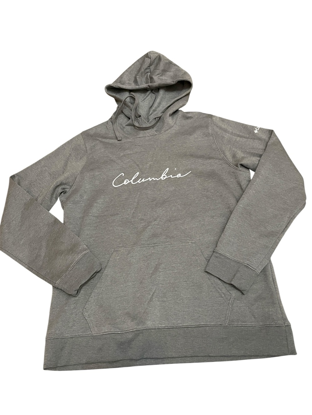 Columbia Gray Pull-On Fleece Lined Hoodie Sweatshirt Women’s Sz Large